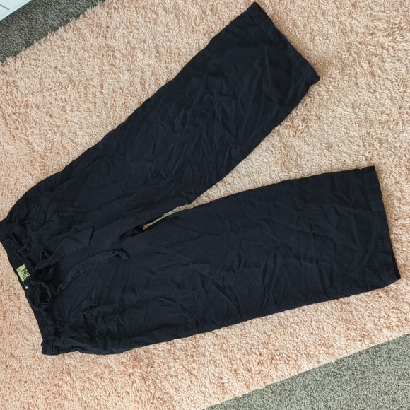 Big John Women's Black Wide Leg‎ Cropped Boho Pants Size 10 - Picture 2 of 5